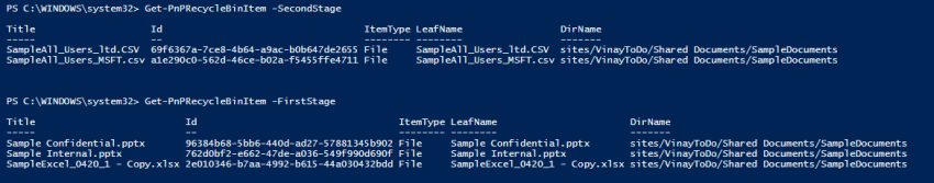 Restoring deleted items from M365 SharePoint Site